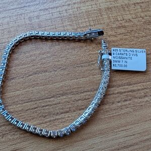 925 Sterling Silver Cubic Zirconia Tennis Bracelet - Clear